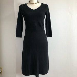 Talbots Petites black sweater dress size “P”, back exposed zipper